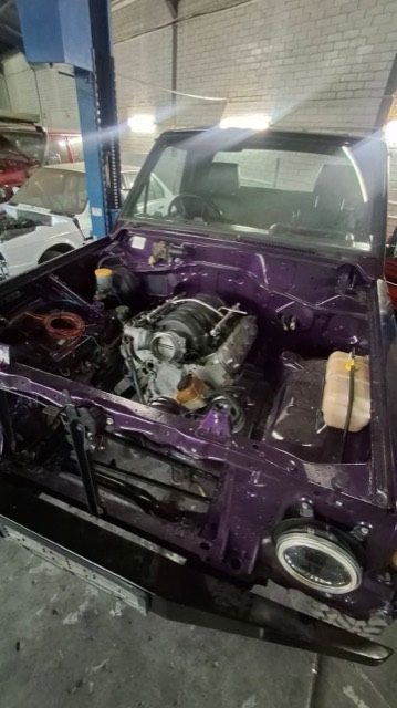 Purple GQ Patrol — V8 & 8HP Build — V8 Shop build