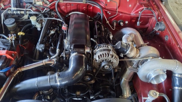 Red GQ Patrol V8 Turbo Build — V8 Shop build