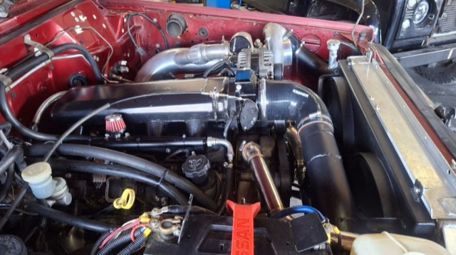 Red GQ Patrol V8 Turbo Build — V8 Shop build
