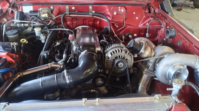 Red GQ Patrol V8 Turbo Build — V8 Shop build